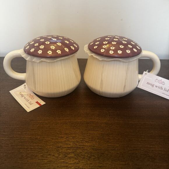 Target Bullseye Playground Mushroom Mug Set of 2 Cup Lid 17 oz Fall New - Picture 1 of 14